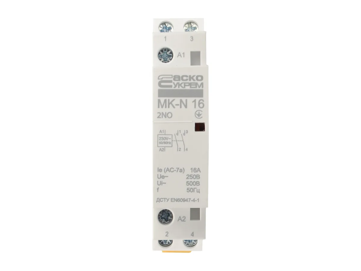 Модульний контактор 2P 16–25 А, 2NO, котушка 230 В AC